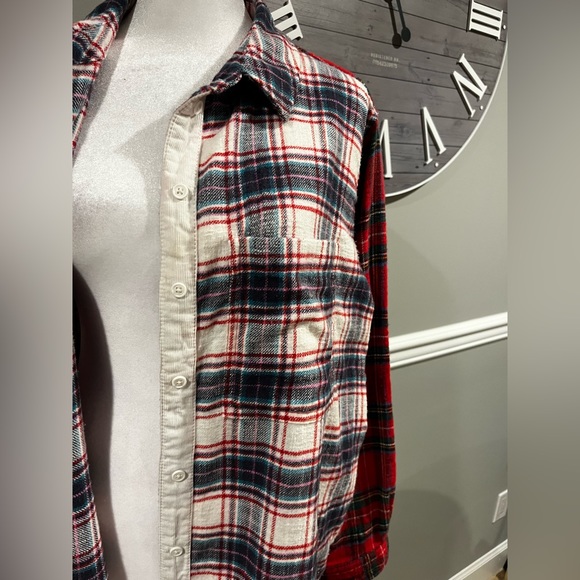 Women's American Eagle Plaid Flannel Button Down Long Sleeve Shirt - Siz… - Picture 4 of 15